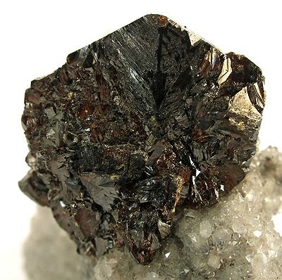 A sphalerite mineral specimen shown as a zinc-ore reference
